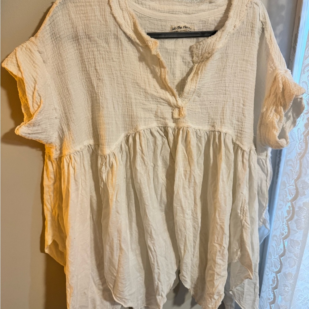 Free People Boho Top • XS • Flowy Peasant Style